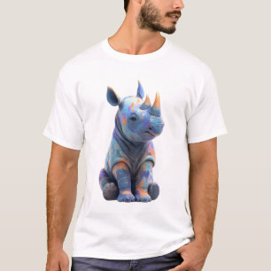 T-shirt Portrait d'Hommes Bébé Rhinocéros Iridescent Vibra
