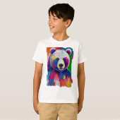 T-shirt Portrait d'ours coloré (Devant entier)