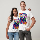 T-shirt Portrait d'ours coloré (Unisexe)