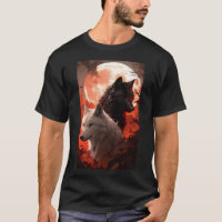 Portrait du Loup noir et du Loup blanc par la Lune