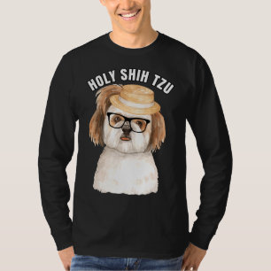 T-shirt Portrait D'Un Chien Chiite Chih Tzu Petit Br Chih 