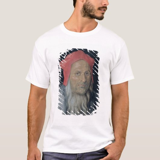 T-shirt Portrait d'un homme barbu dans Red Hat, 1520 (Devant)