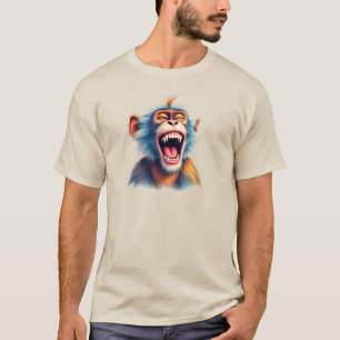 T-shirt Portrait d'un singe mort de rire.