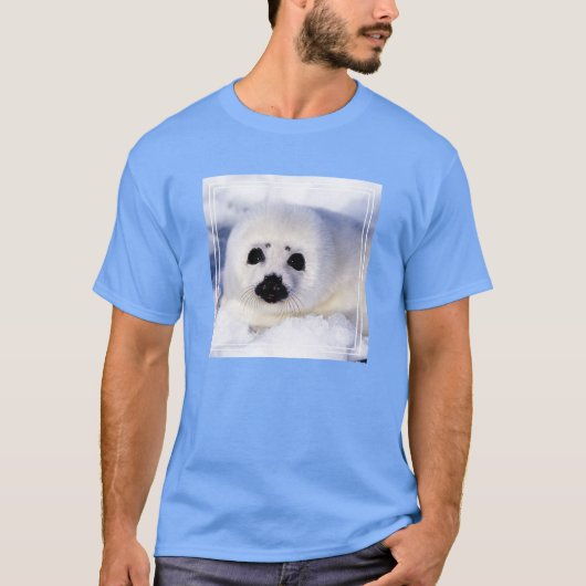 T-shirt Portrait d'une cuve de phoque de la harpe (Devant)