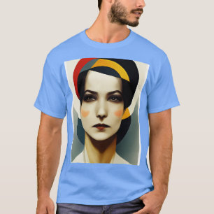 T-shirt Portrait d'une femme inspirée de l'art Bauhaus