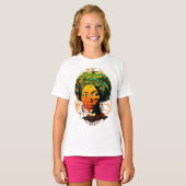 T-shirt Portrait féminin africain avec coucher de soleil (Devant entier)