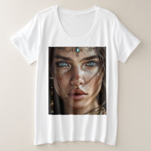 T-shirt portrait femme mystique à yeux bleus