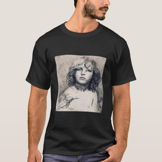 T-shirt Portrait (imprimé cuivre), Alphonse Mucha (Devant)