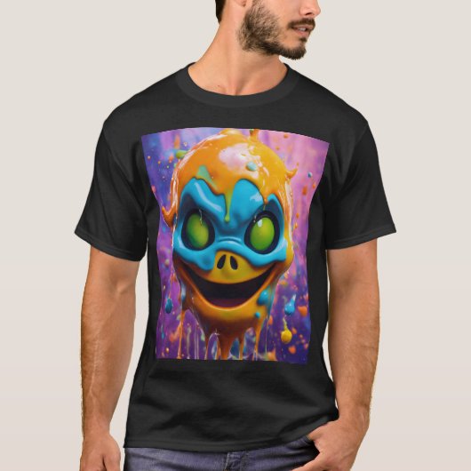 T-shirt Portrait Liquide Quirky Ghost (Devant)