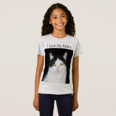 T-Shirt Portrait noir et blanc de chat (Devant entier)
