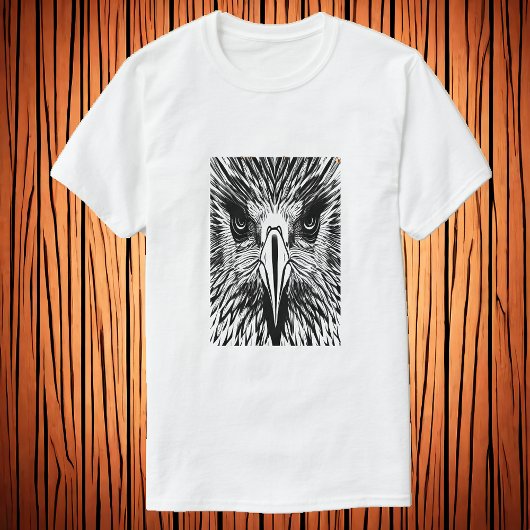 T-shirt Portrait noir et blanc d'un aigle | Art AI