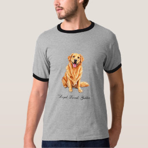 T-shirt portrait personnalisé de retriever doré aq