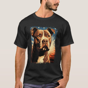 T-shirt Portrait Pop Art American Pitbull Terrier USA pour