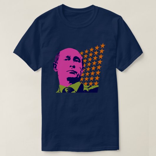 T-shirt Portrait Pop Art de Poutine rose (Design devant)