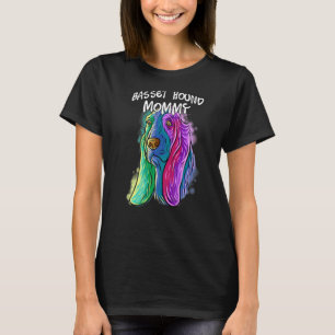 T-shirt Portrait Pop coloré Basset Hound Chien Maman Maman