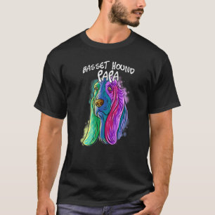 T-shirt Portrait Pop Coloré Basset Hound Chien Papa Père