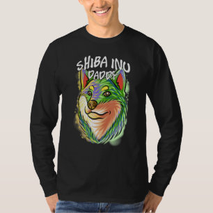 T-shirt Portrait Pop coloré Shiba Inu Chien Papa D Père