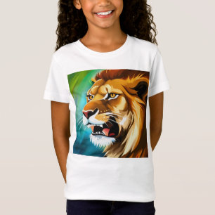 T-Shirt Portrait Posé côté Lion rugissant-57566