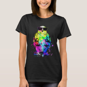 T-shirt Portrait rétro pop d'oiseau conure soleil avec cas