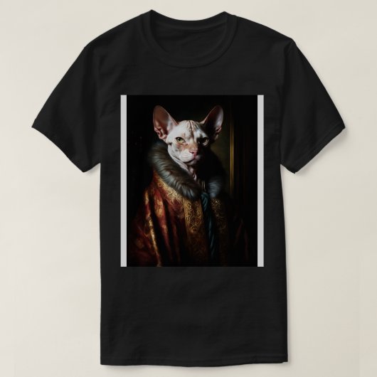 T-shirt Portrait royal d'un chat Sphynx (Design devant)
