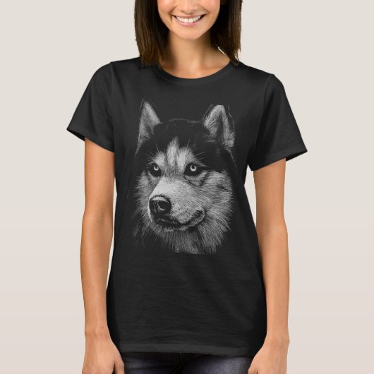 T-shirt Portrait sibérien Husky 5 (Devant)