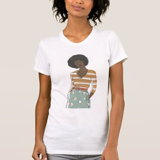 T-shirt Portrait Vignette de mode (Devant)