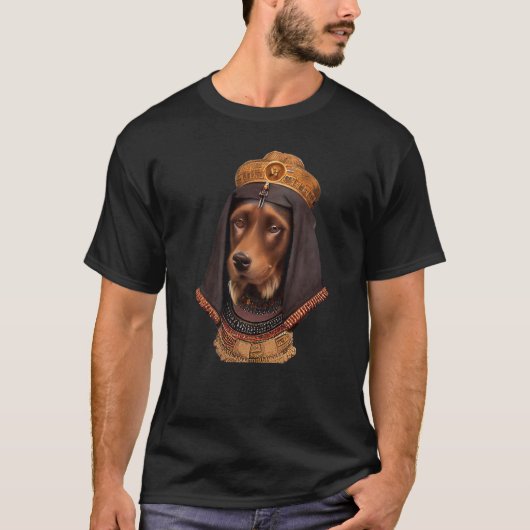 T-shirt Portrait visage d'un chien ancien comme Cléopâtre (Devant)