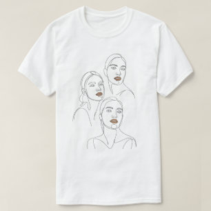 T-shirt Portraits de femmes au trait minimaliste