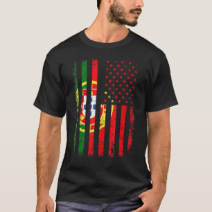 T-shirt Portugais Américain Drapeau Portugal America Fiert