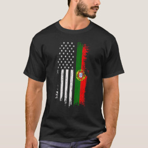 T-shirt Portugais Américain Flag Pride Portugal Usa