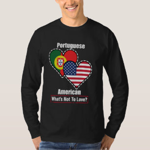 T-shirt Portugais Américains Drapeaux de Coeur Qu'est-ce q