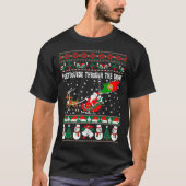 T-shirt Portugais par le chandail laid de Noël de neige (Devant)