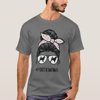 T-shirt Portugais Water Chien Maman Messager Bun Lunettes 