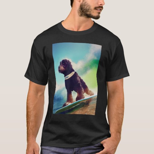 T-shirt Portugais Water Dog Cool Surf Board Wave Surf (Devant)
