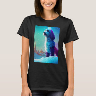 T-shirt Portugais Water Dog mignonne hiver Neige femmes fi