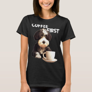 T-shirt Portugais Water Dog Morning Coffee Dit :