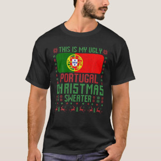T-shirt Portugal Douleur de Noël moche Portugal Drapeau po