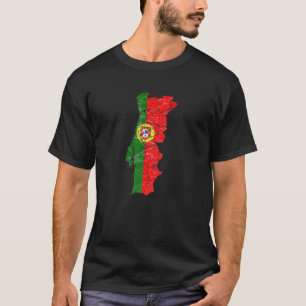 T-shirt Portugal Drapeau Avec Carte Portugaise Graphique P
