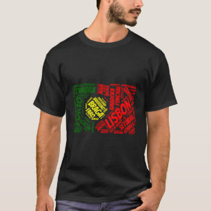 T-shirt Portugal Drapeau avec les noms de ville Lisbonne B