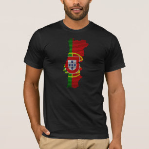 T-shirt Portugal Drapeau et carte Acier Trou métallique