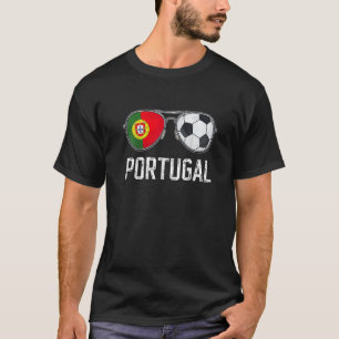 T-shirt Portugal Drapeau & Football Sunglass Portugais Fun