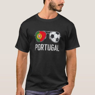 T-shirt Portugal Drapeau & Football Sunglass Portugais Fun