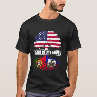 T-shirt Portugal et Haïti Mix Fier de mes racines Portugai