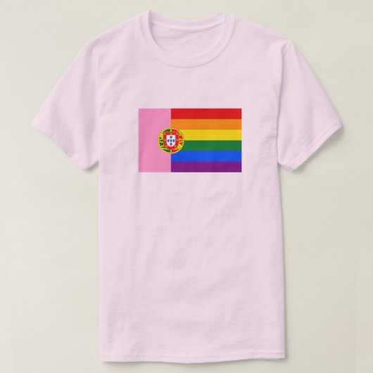 T-SHIRT PORTUGAL GAY ET DRAPEAU DE PLANCHE (Design devant)