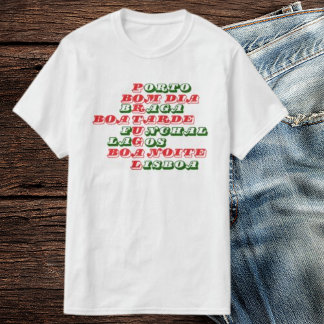 T-shirt Portugal Mens Bonjour Bonjour Bonjour Bonjour Blan