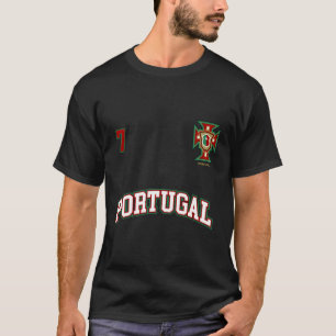 T-shirt Portugal Numéro 7 Soccer Team Sports Portugais Fl