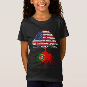 T-Shirt Portugal Roots American Gros Portugal Drapeau Cade