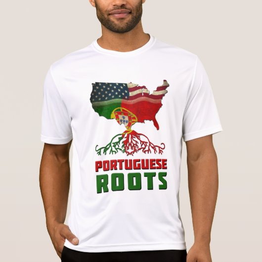 T-shirt Portugal Roots USA Drapeau (Devant)