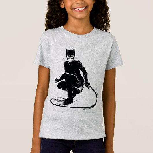 T-Shirt Pose à pinceau en encre Catwoman (Devant)