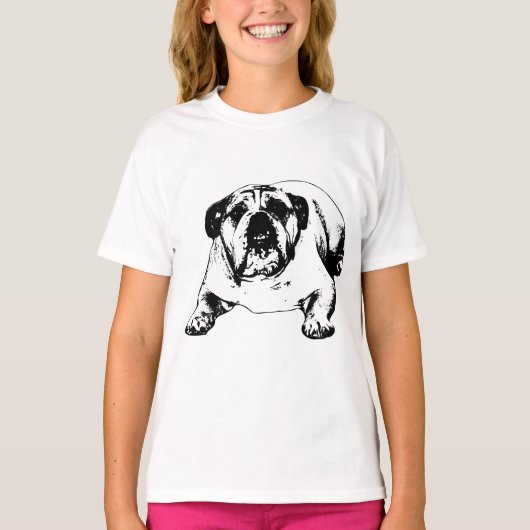T-shirt Pose de bouledogue d'hiver (Devant)